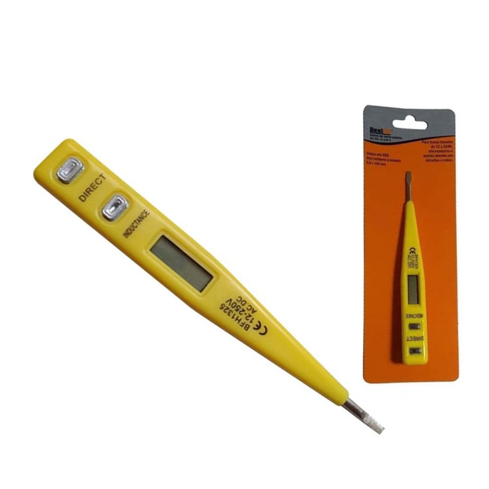 Chave Teste Voltagem Digital ( BESTFER ) AC/DC 12v A 220v