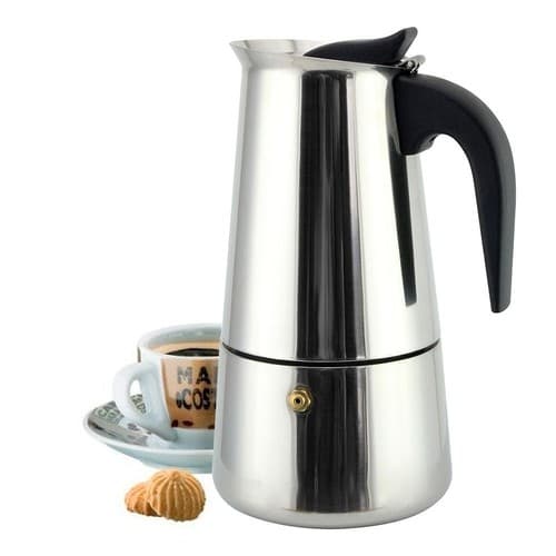 Cafeteira Expresso Italiana Inox 6 Cafés Xícaras Aço Inox