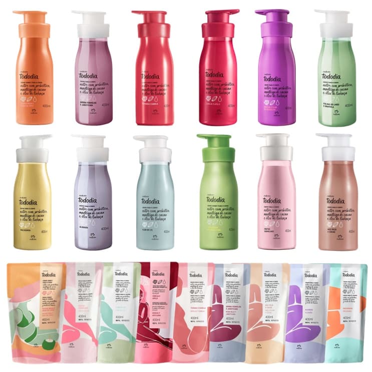 Creme Hidratante Corporal Natura Tododia 400ml: Algodão, Cereja & Avelã, Macadâmia, Ameixa & Baunilha, Todanoite e mais