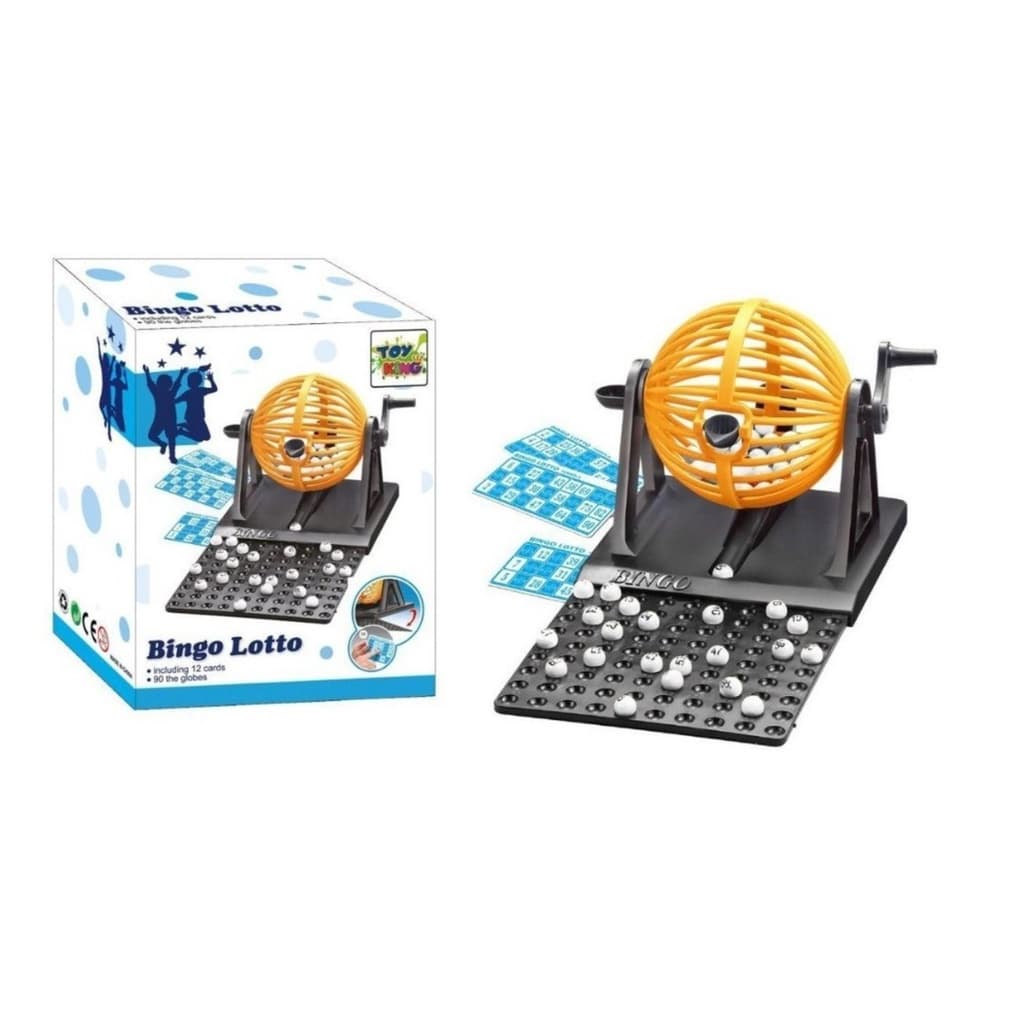 Bingo Lotto Brinquedo Para Reunir a Família Jogo Globo Bolinhas Tabuleiro C/12 Cartelas