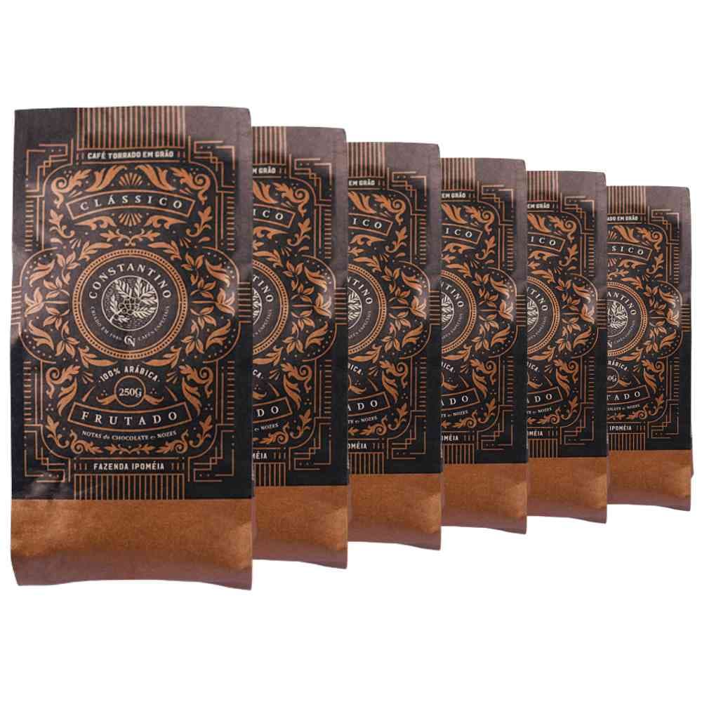 6 Pacotes de 250g, Cafe em Grao, Constantino
