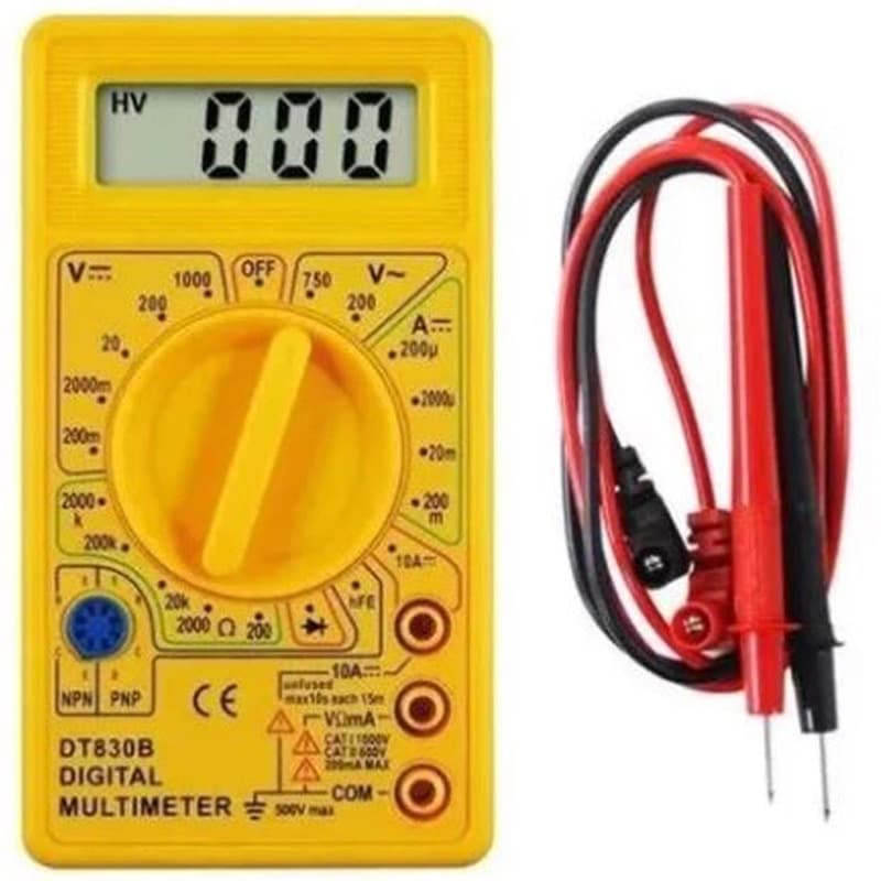 Multimetro Digital  com bateria e ponta para teste