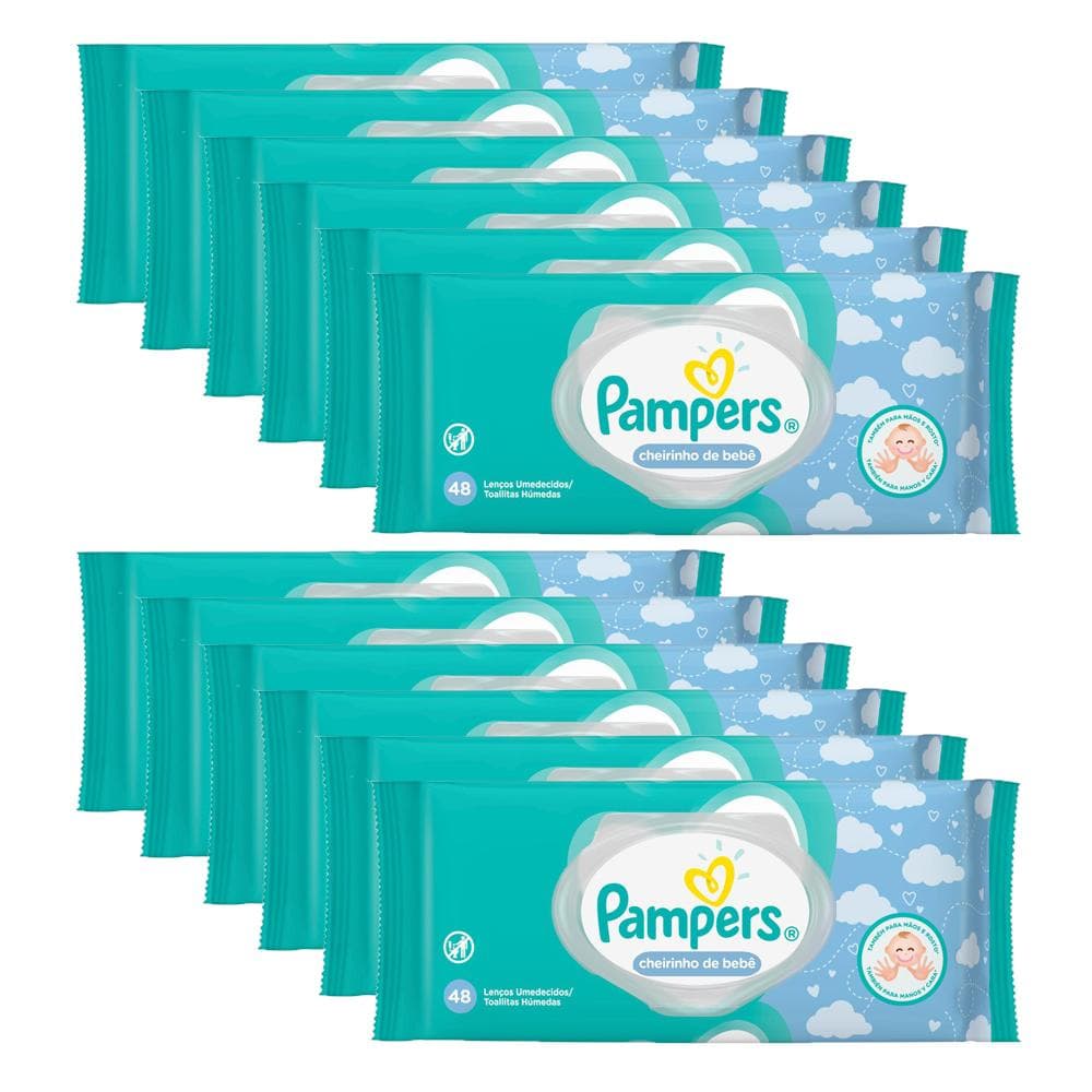 Kit Toalhinhas Umedecidas Pampers Cheirinho de Bebê C 576 UN