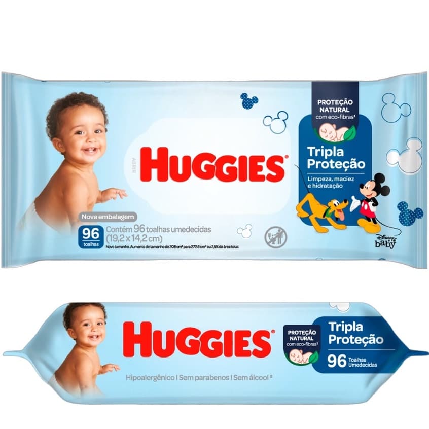 Toalhas / Lenços umedecidas Huggies Tripla proteção c/ 96