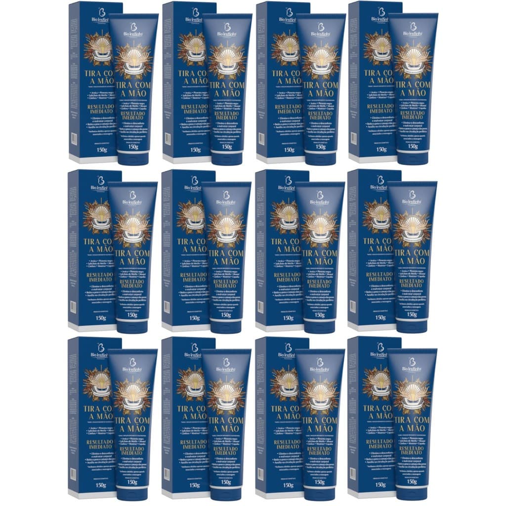 Kit 12 Pomadas Massageadora Tira com a Mão 150g - Bio Instinto