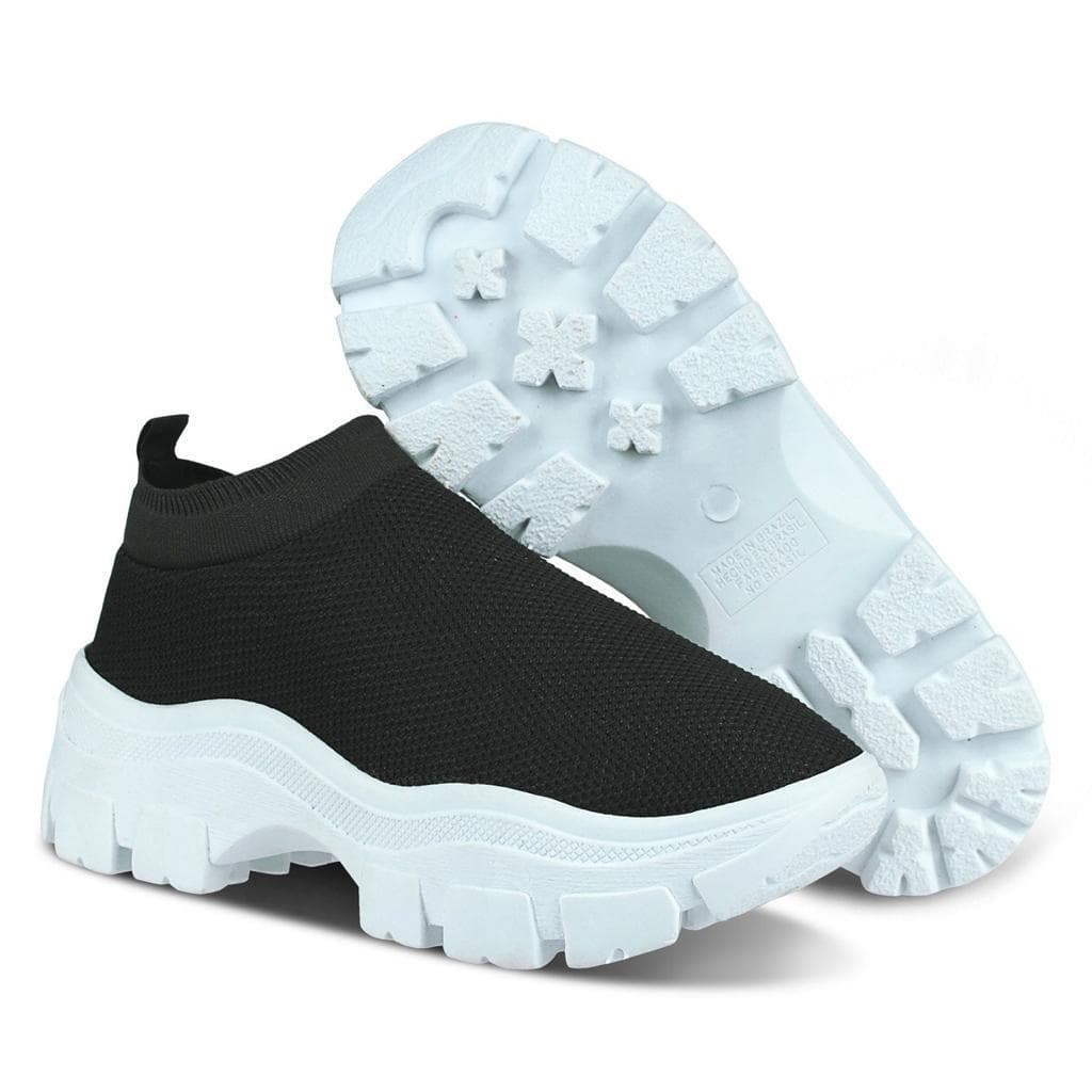 Tenis meia feminino sola tratorada top sapato de mulher casual confortavel promoção lançamento
