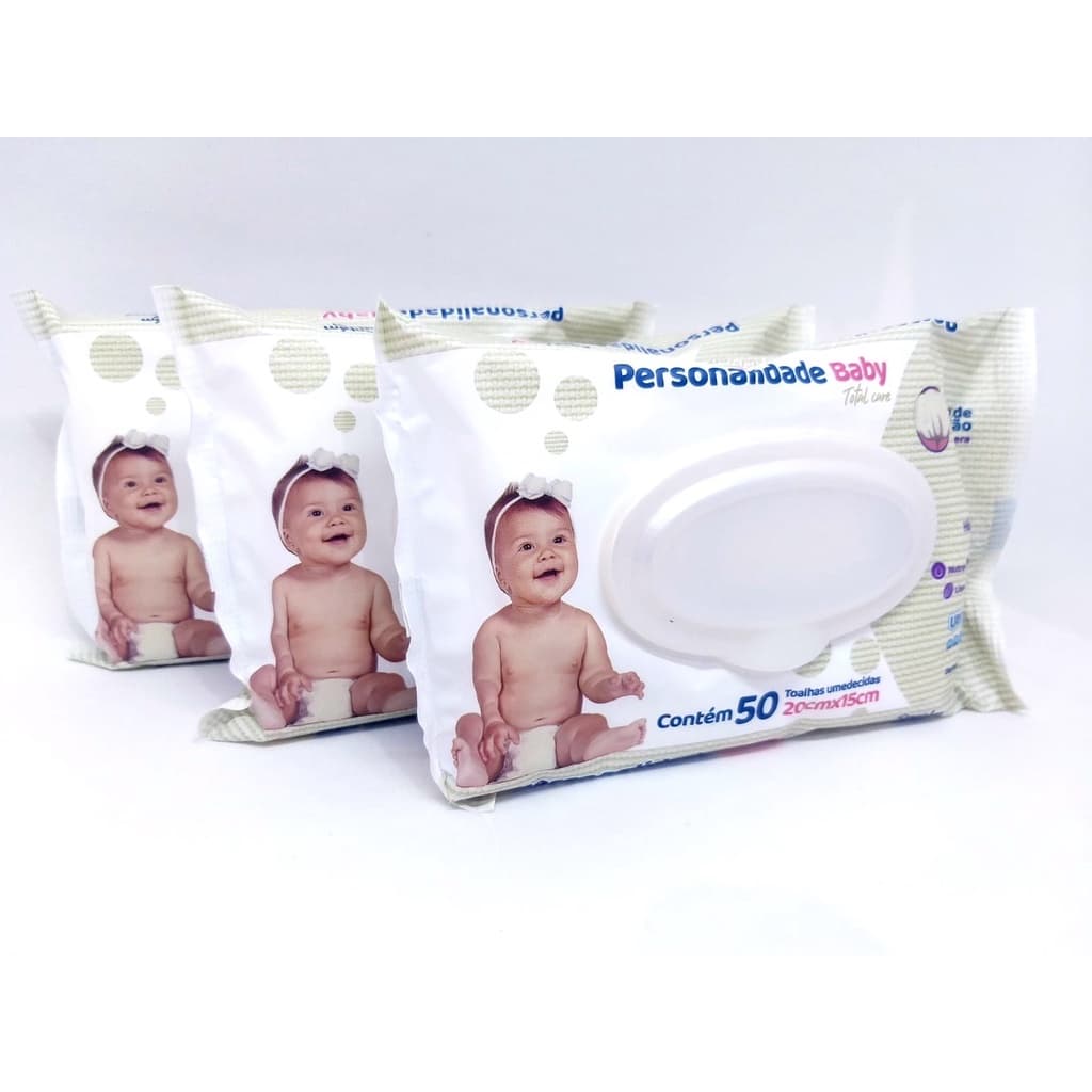 Kit 3 Lenços Toalhas Toalhinhas Umedecidas 50 Un. Personalidade Baby