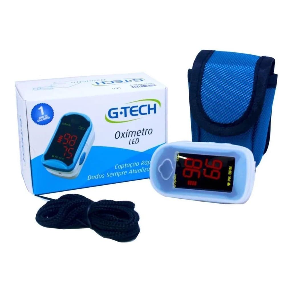 Oximetro Medidor De Saturação E Oxigenio Portátil De Dedo - LED G-TECH