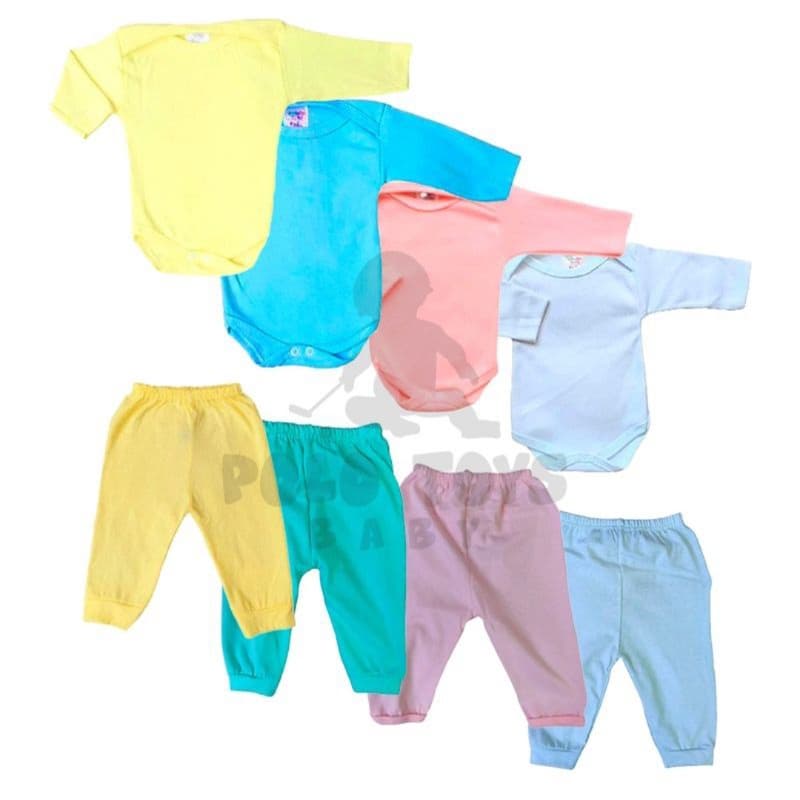 kit 4 ou 2 peças body e mijão Algodão menina e menino enxoval Bebê.