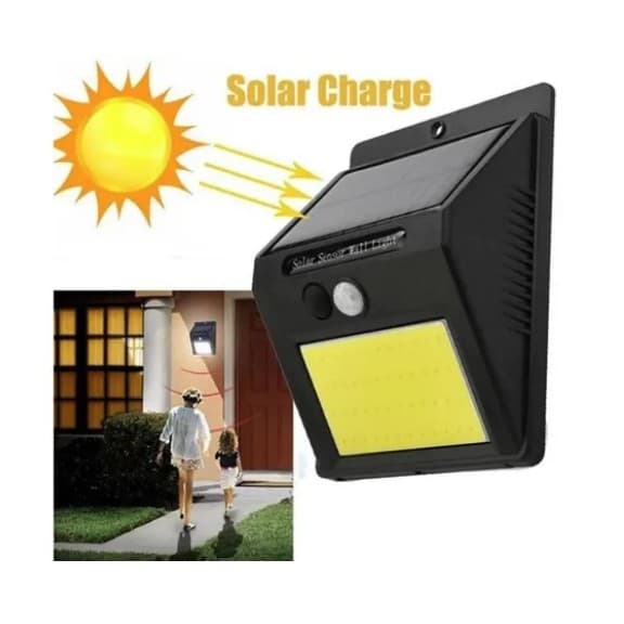 Luminária Led Arandela Solar 48 Leds Com Sensor De Presença