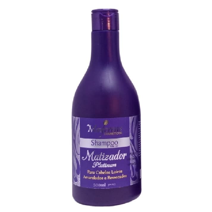 Shampoo Matizador Platinum Maycrene 500ml Hidratante Para Cabelos Louros E Com Luzes