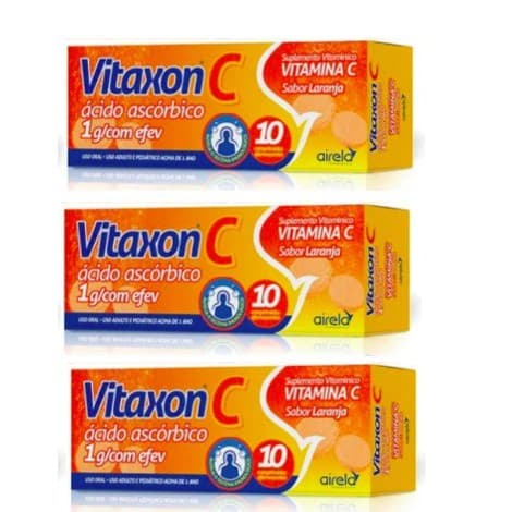 Vitamina C 1g Kit C/3 unidades- Vitaxon C/10 Comprimidos efervescentes