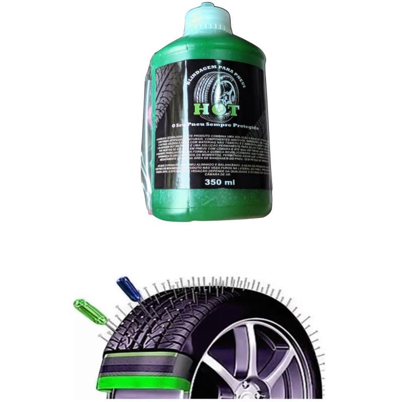 Pneu que não fura ja existe >> Vacina Selante Hot Para Pneu Carro Moto Bicicleta << Ultilização 1 por pneu.