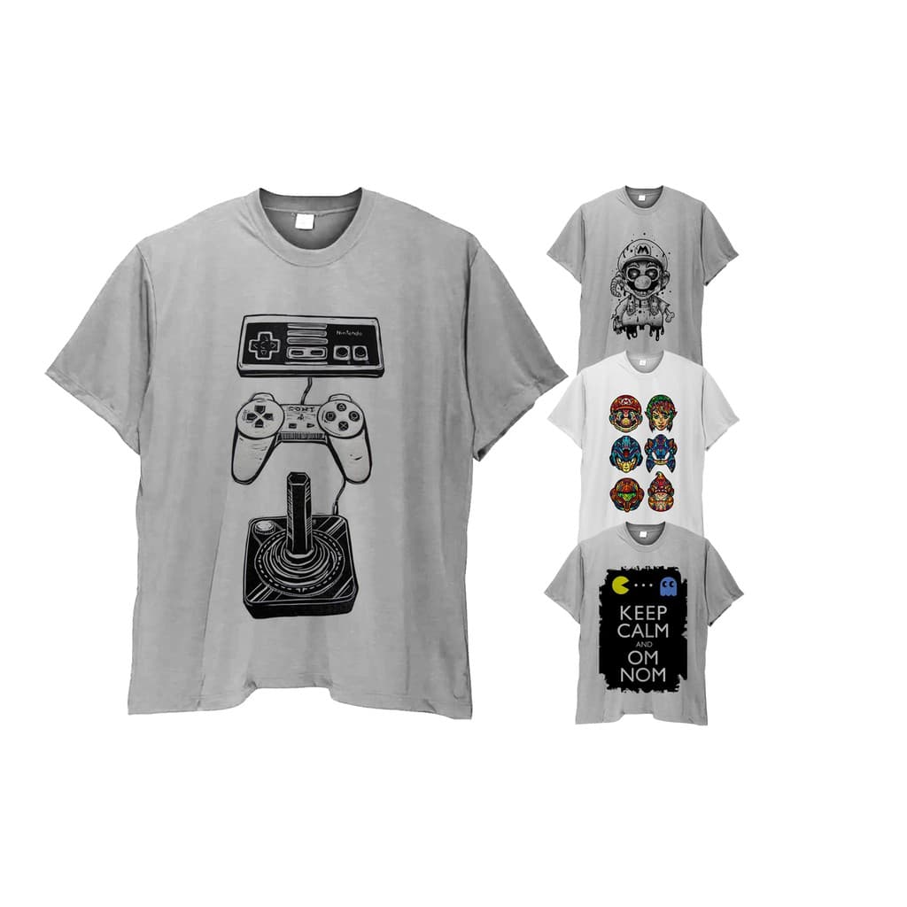 Camiseta Plus Size Games Retrô Mario Controles Vídeo-Game