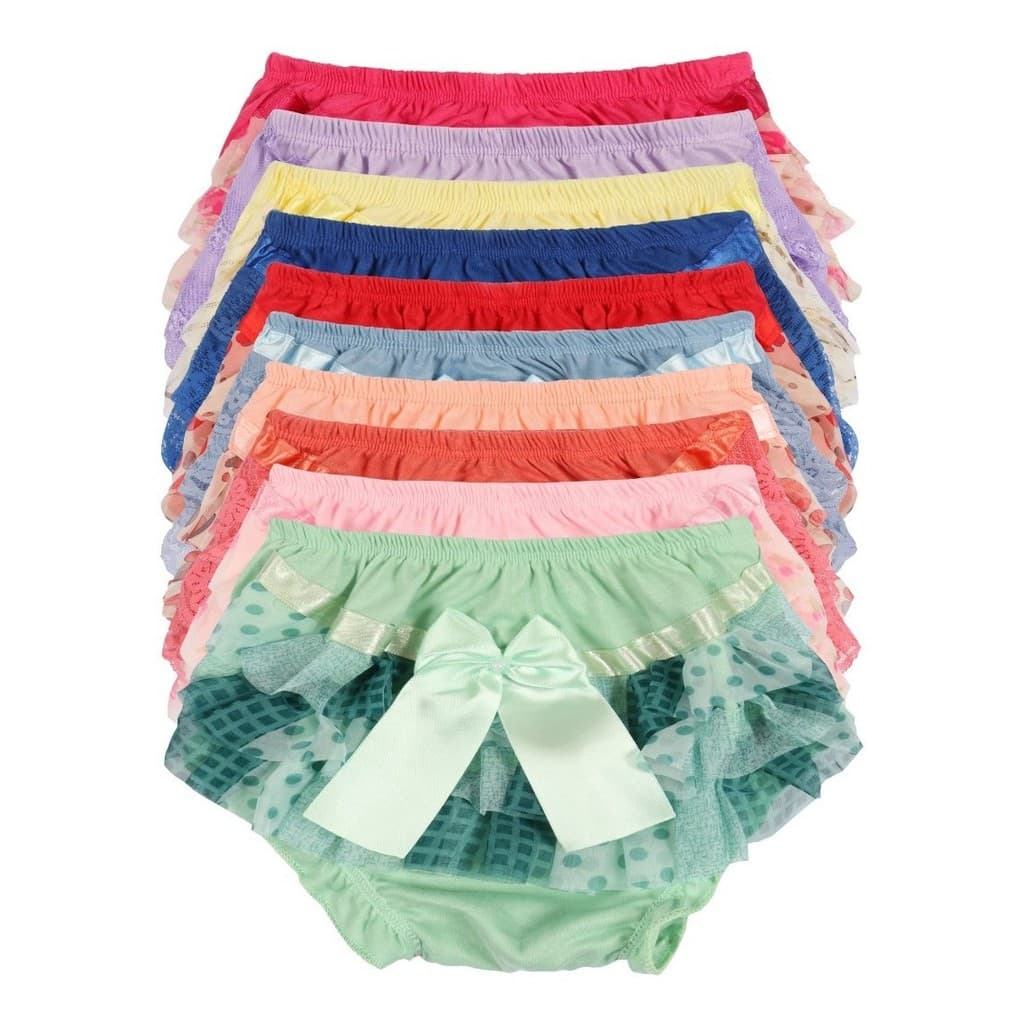 Calcinha Calça Cobre fralda Infantil Bunda Rica Organza Laço cetim Babado Fofa