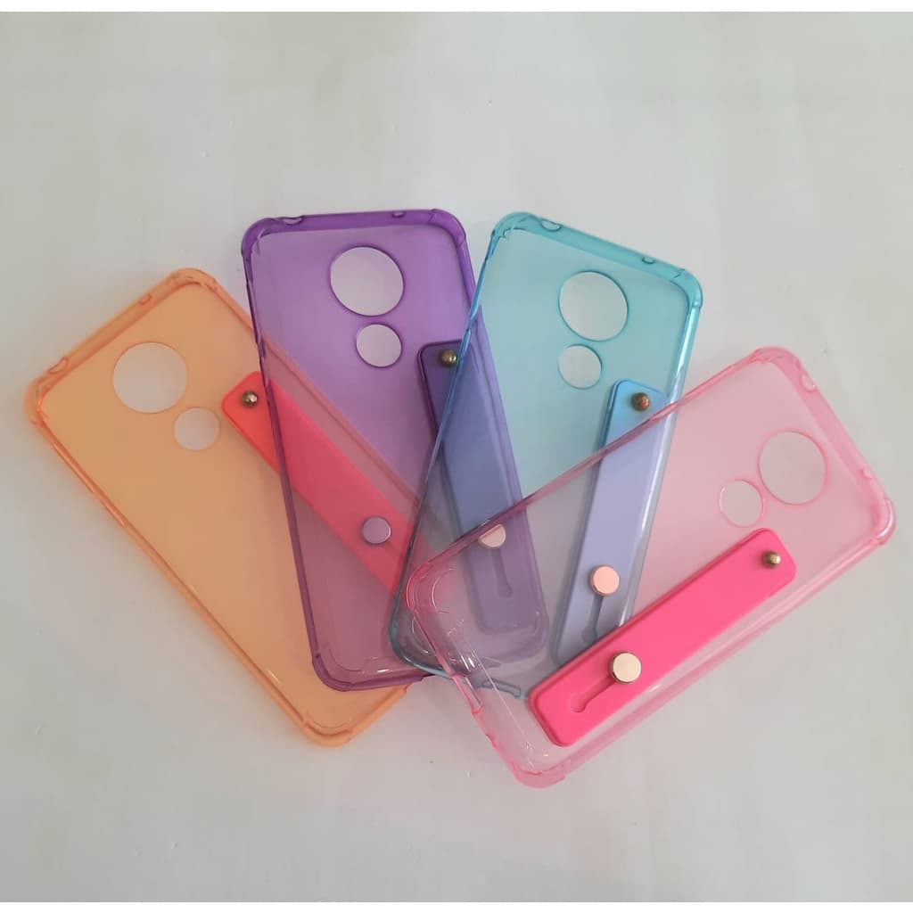 Capa capinha para motorola moto g7 power neon Capa para moto g7 power com suporte de dedo Capa capinha para moto g7 power anti-impacto