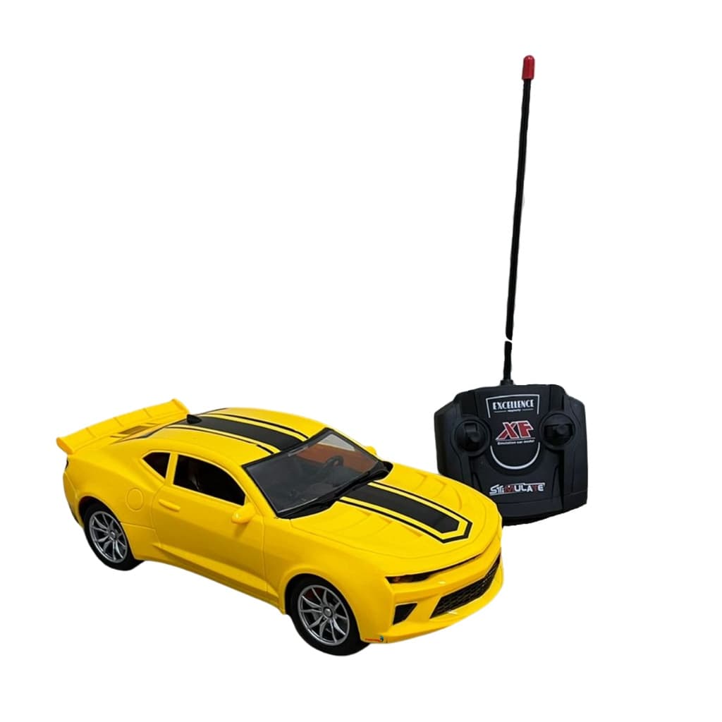 Brinquedo para Crianças Carrinho de Controle Remoto 1:16 Com Luz de Farol e 4 Funções Amarelo Importway - BW025AM