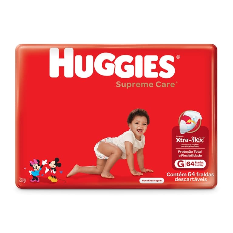 Fralda Huggies Supreme Care Hiper G 64UN