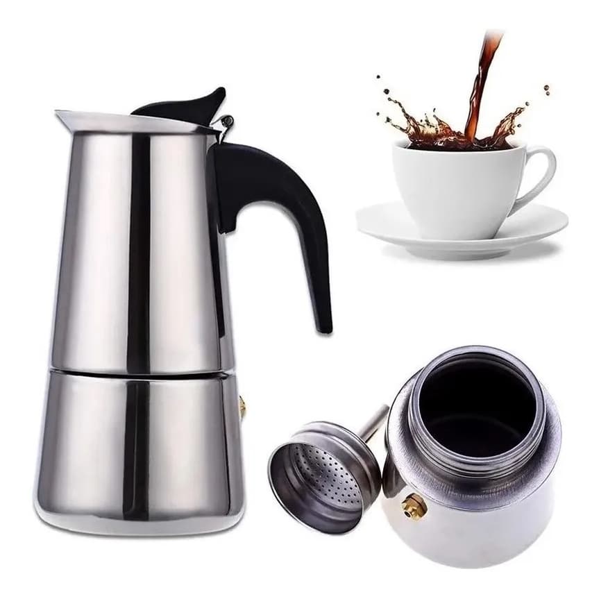 Cafeteira Italiana 4 Xicaras Expresso Moka Aço Inoxidável 200ml