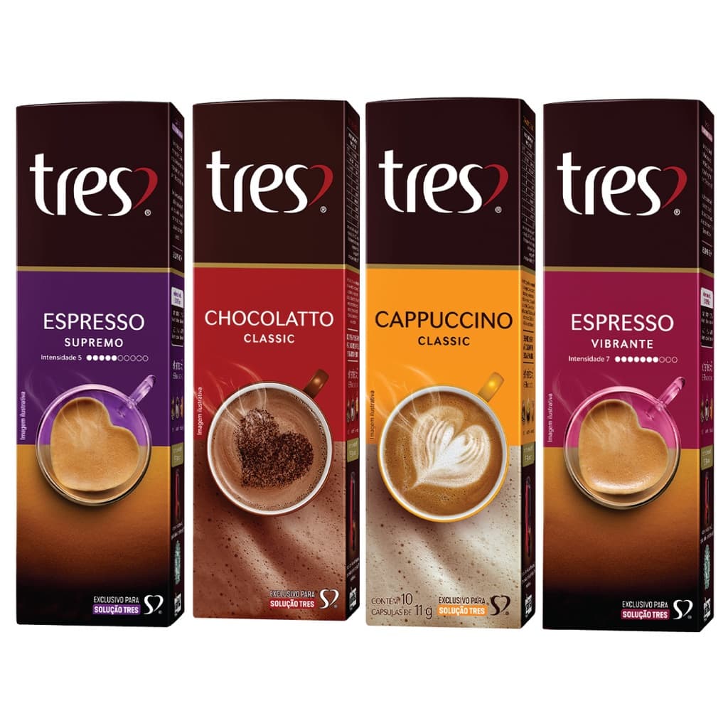 40 Cápsulas Café Expresso e Bebida Cafeteira Três Corações