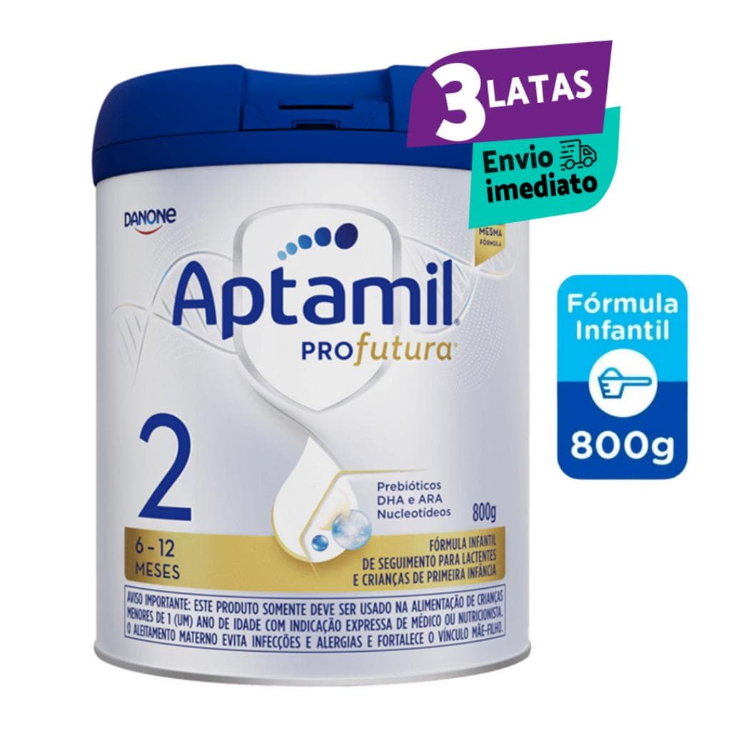 3 Latas Aptamil Profutura 2 800 gr Leite em pó Fórmula Infantil Danone