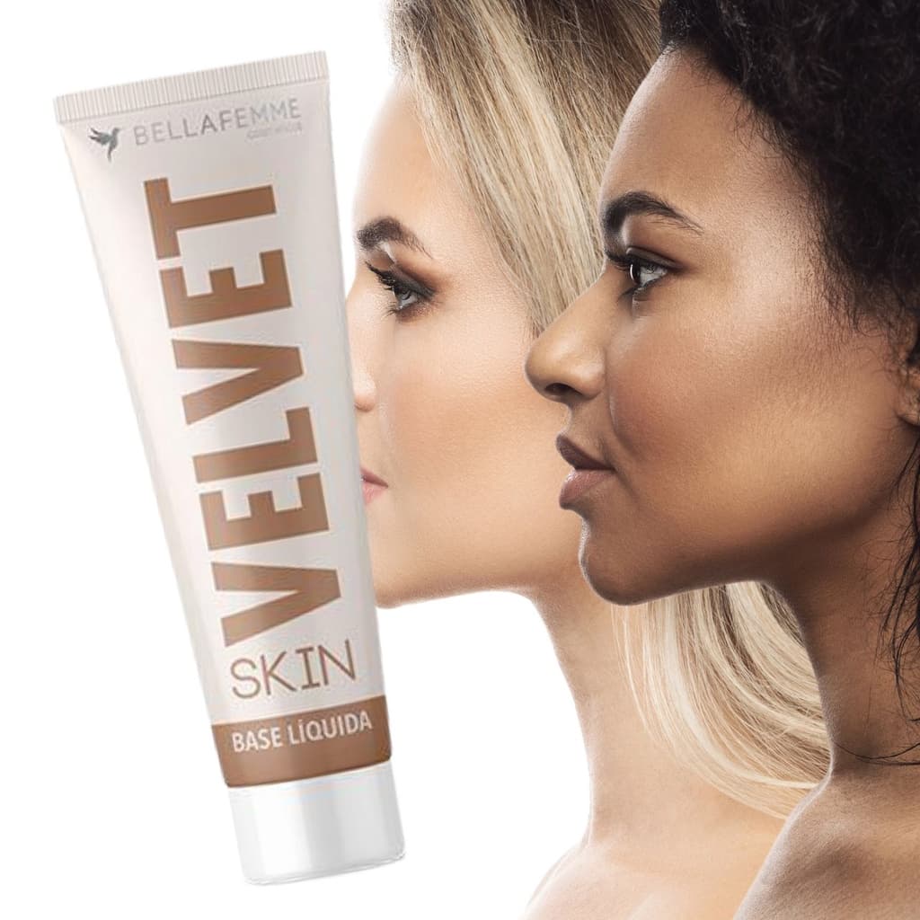 Base Liquida Velvet Skin Pele Perfeita Bella femme 30ml Acabamento Perfeito