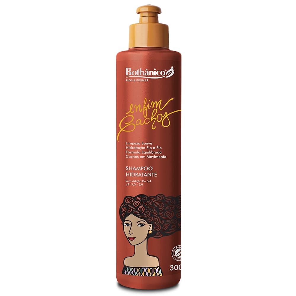 Shampoo Para Cabelos Cacheados Hidratante Enfim Cachos Bothânico Hair 300ML