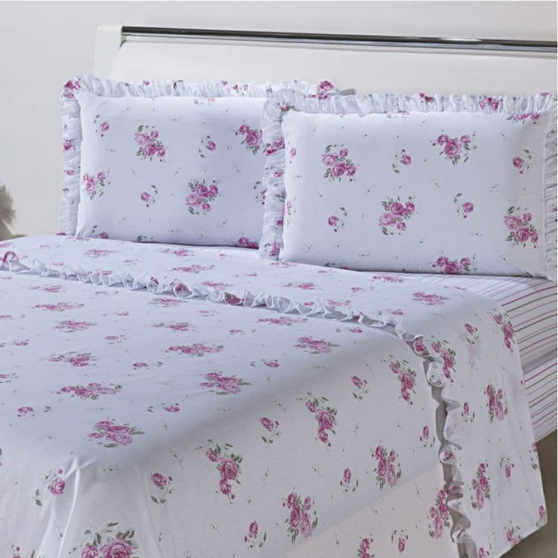 Jogo de Cama Lençol Casal Padrão 3 Peças Cama Box Estampado (Lindas Estampas)