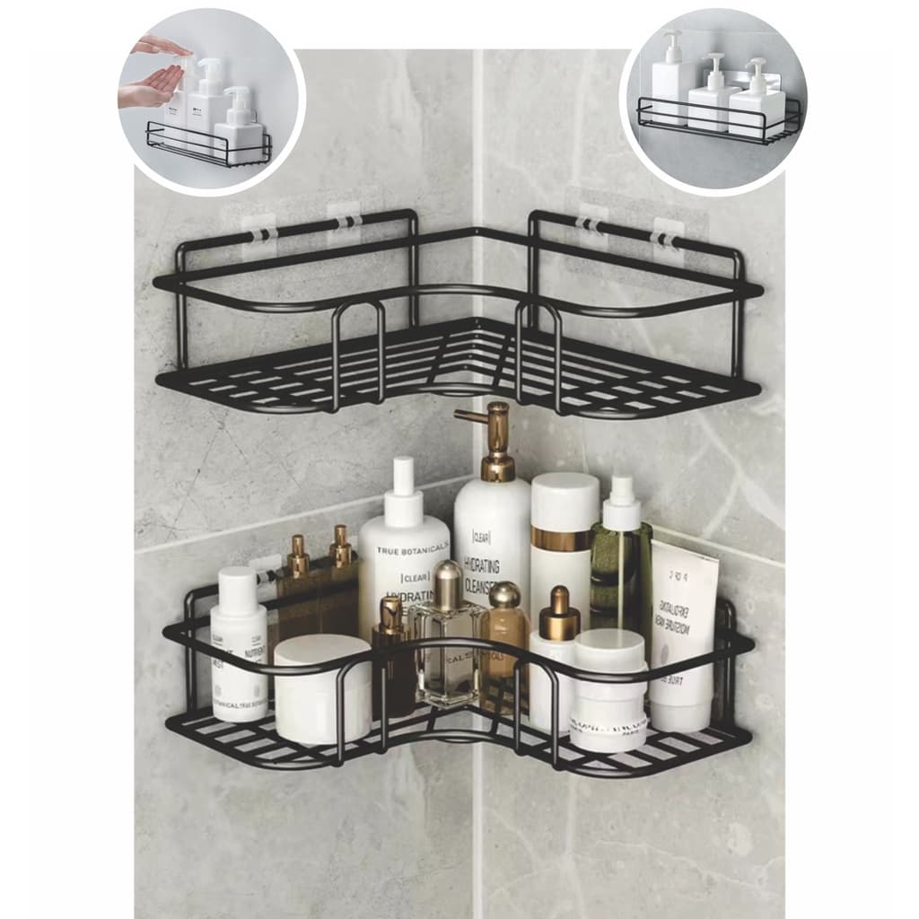 Prateleira de banheiro de Canto Porta Shampoo de Canto Organizador de Sabão Suporte de Canto Prateleira De Canto De Aço Inoxidável para Banheiro e Lavanderia Porta Sabonete Retangular Prateleira de banheiro Retangular Porta Shampoo Retangular