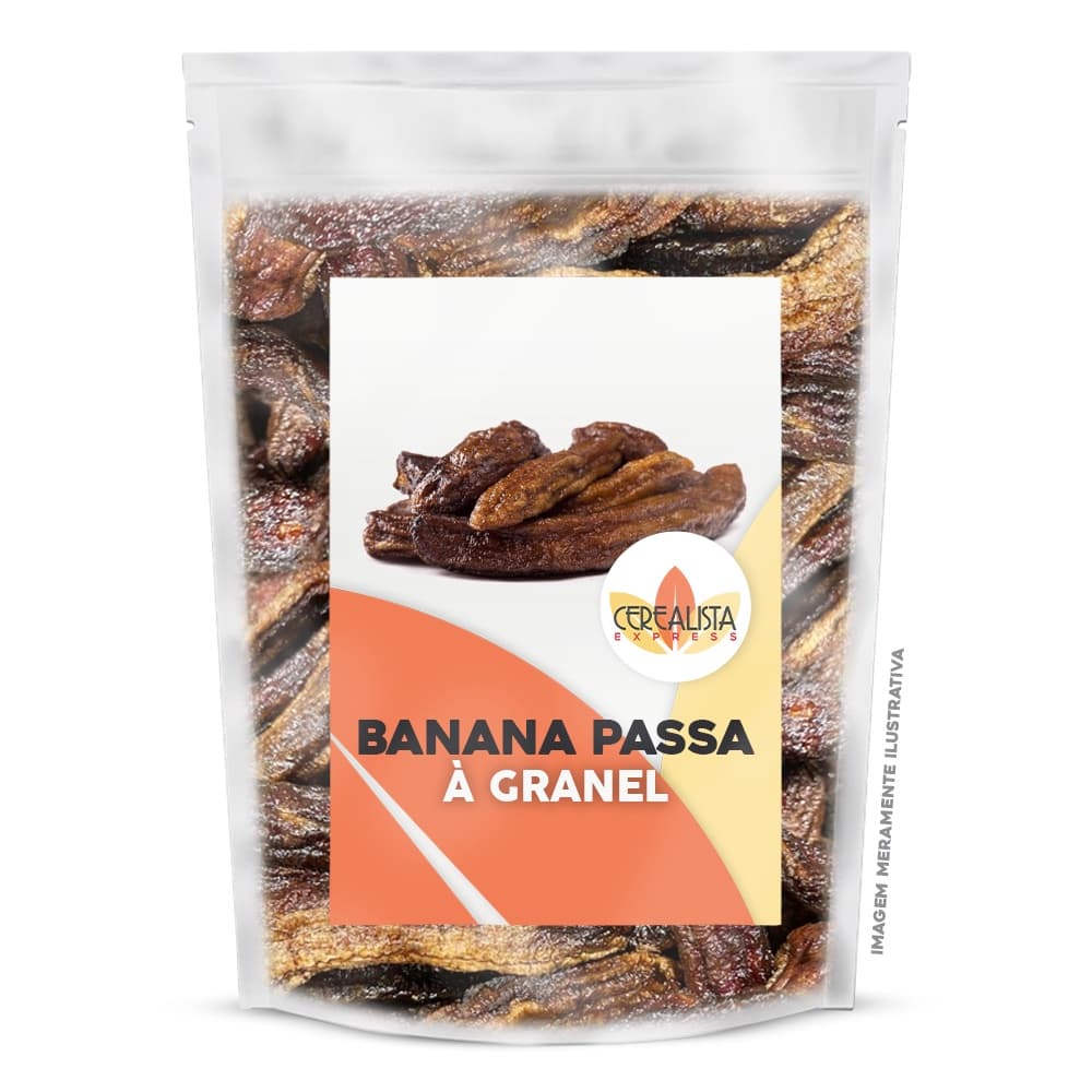 Banana Passa Natural Sem Açúcar a Granel Fruta Desidratada Snack Saudável