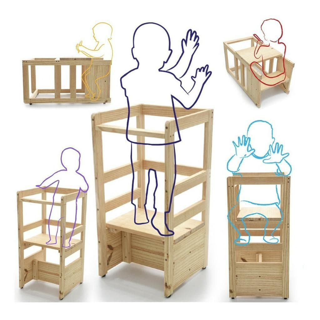 Torre De Aprendizagem Montessoriana Regulavel 4x1 Premium Brinquedo Montessori