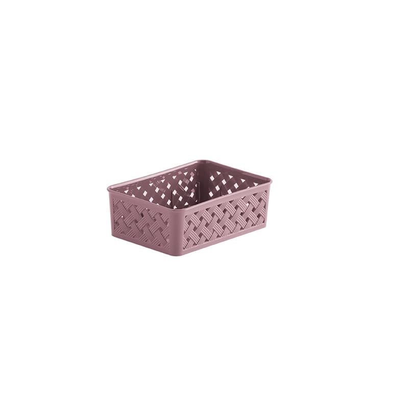 Cesto Organizador Rattan Rose Cozinha Banheiro