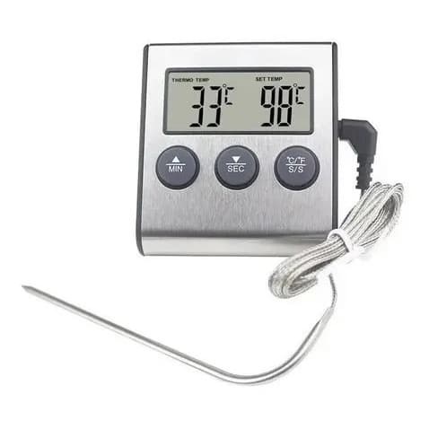 Termômetro Timer Digital P/ Forno / Defumador Churrasqueira