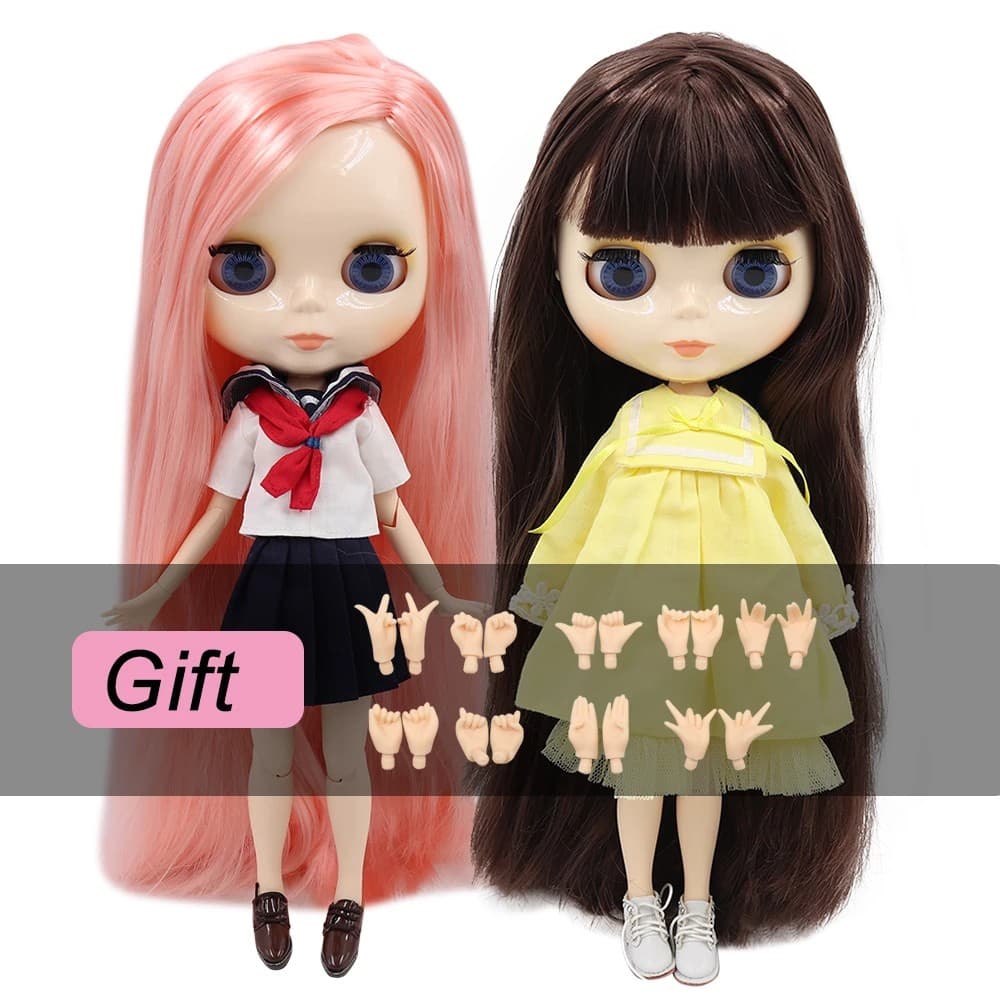 Boneca Blythe Nude bjd Brinquedo Corpo Articulado Pele Branca Rosto Brilhante 30cm 1/6 Em blyth
