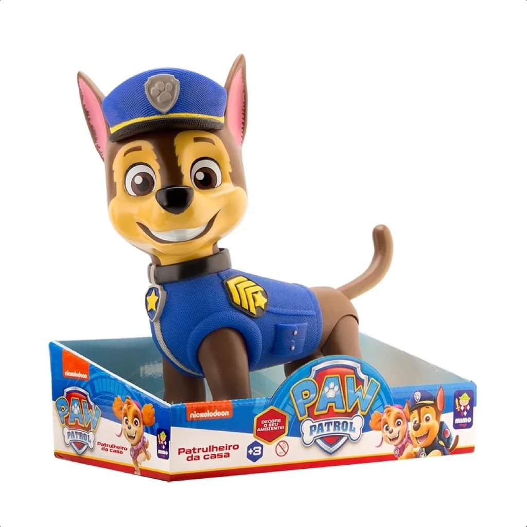Boneco Chase Gigante 40CM Articulado Patrulha Canina Muito Fofo e Macio +De 3 Anos Mimo Toys - 0960