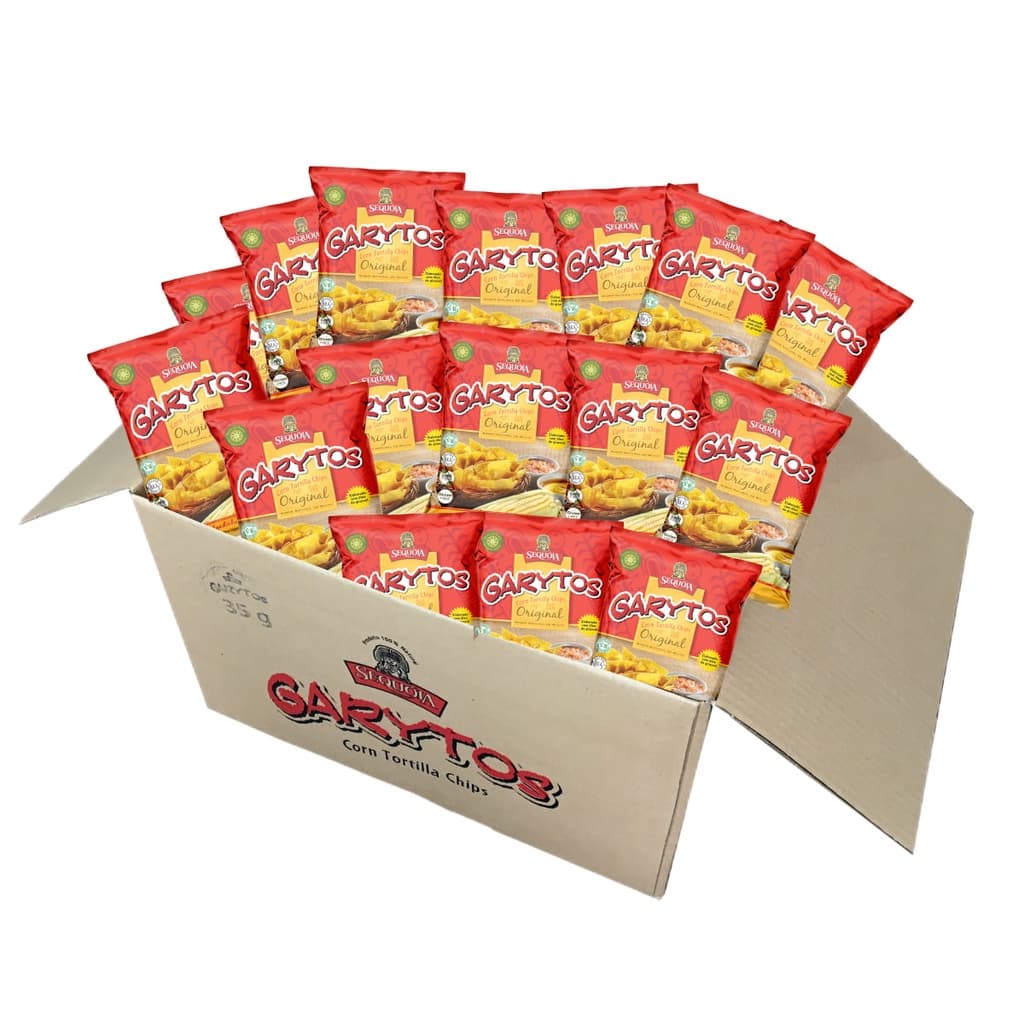 Merenda Escolar Saudável Salgadinho De Milho Garytos Tortilla Chips 35g - 72 Unidades