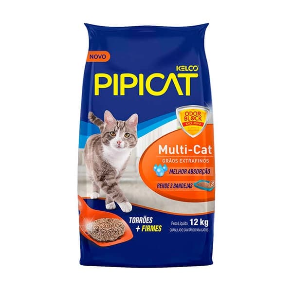 Areia Sanitária Kelco Pipicat Multi-Cat - 12kg