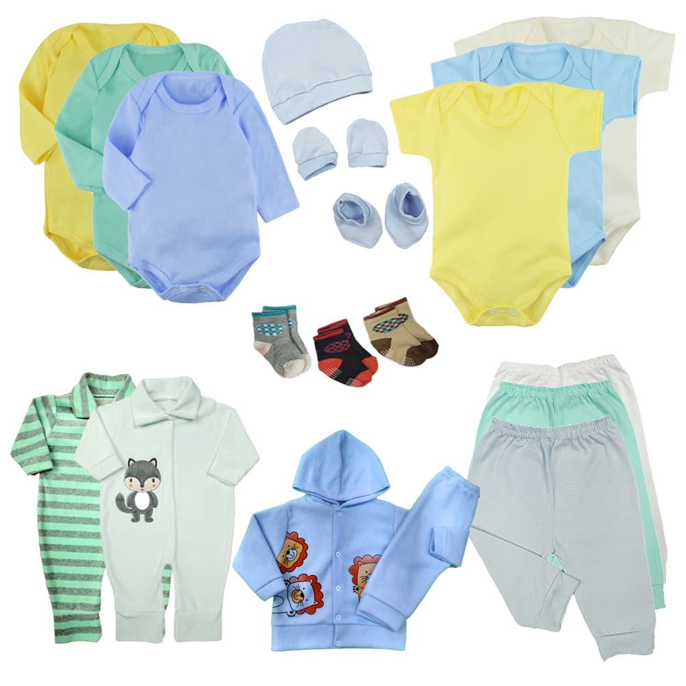 Kit Bebê 19 Peças Roupas Enxoval Maternidade Menino e Menina