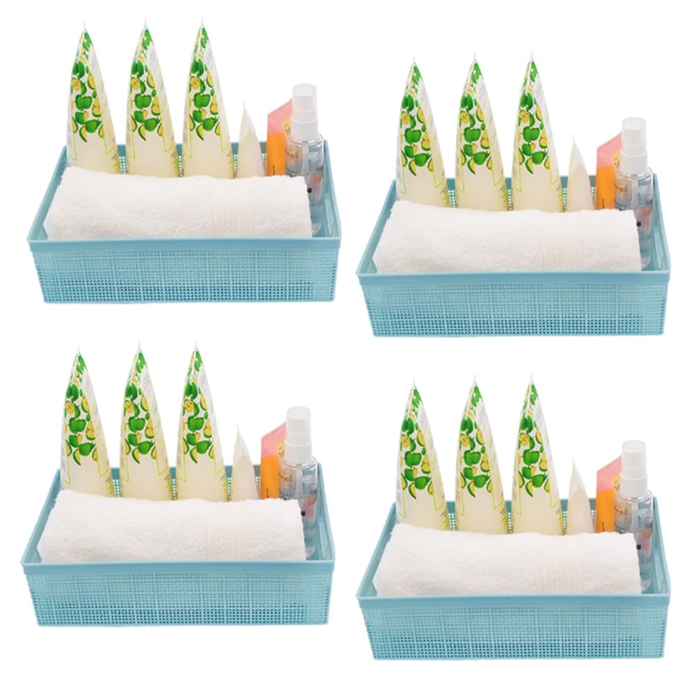 Kit 4 Cesta Organizador Banheiro Lavanderia Quarto Gaveta Armário