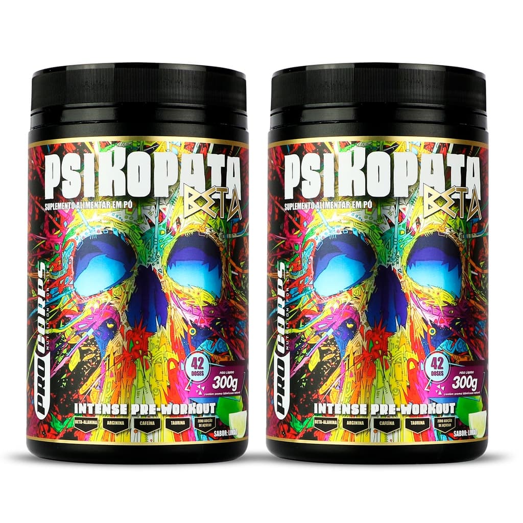 2 Pré treino Psikopata Beta 300g - Pro corps