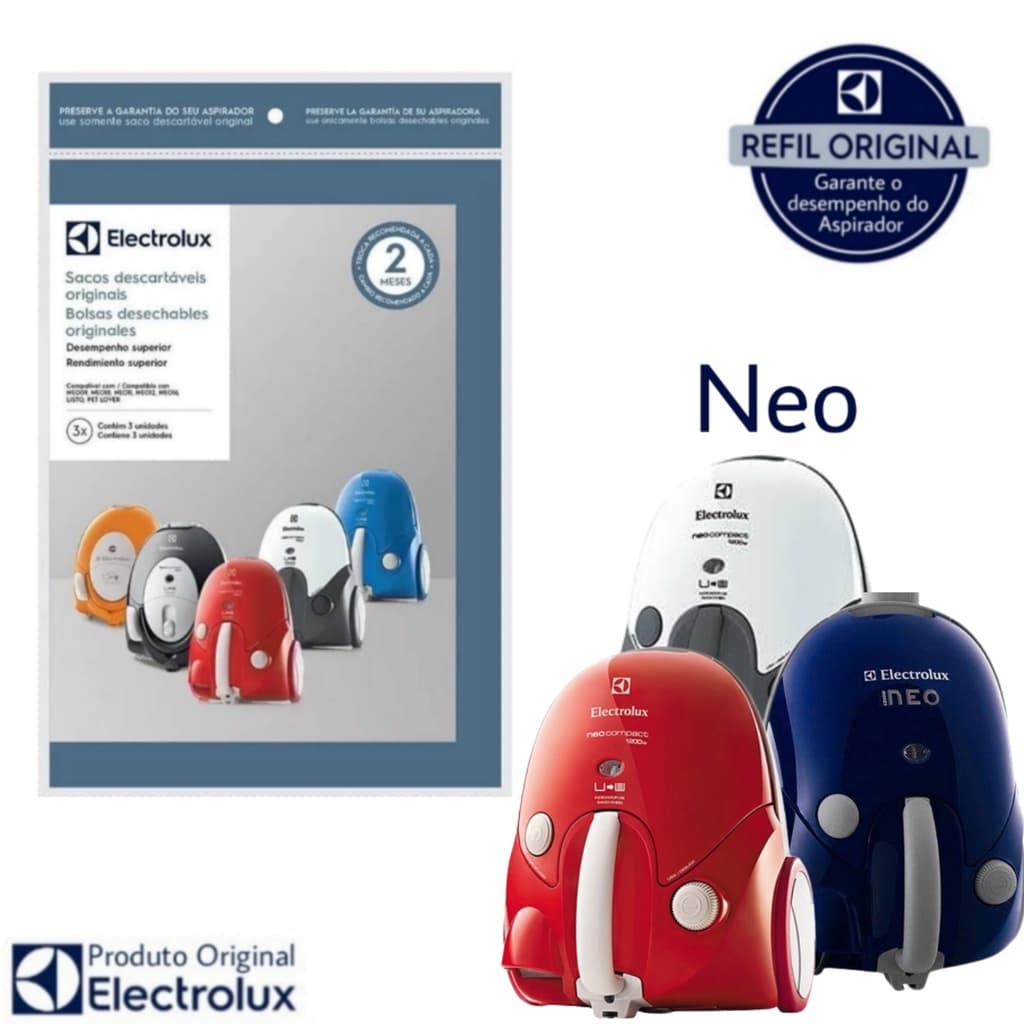 Kit 3 Sacos Aspirador de Pó Electrolux Original - Neo (SBENE)