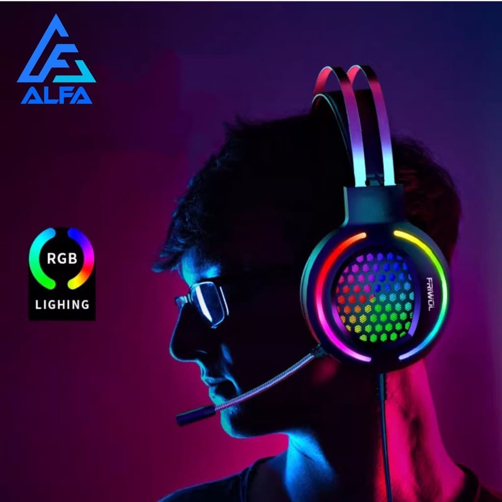 Fone Gamer Led Rgb Com Microfone Headset Pc Notebook