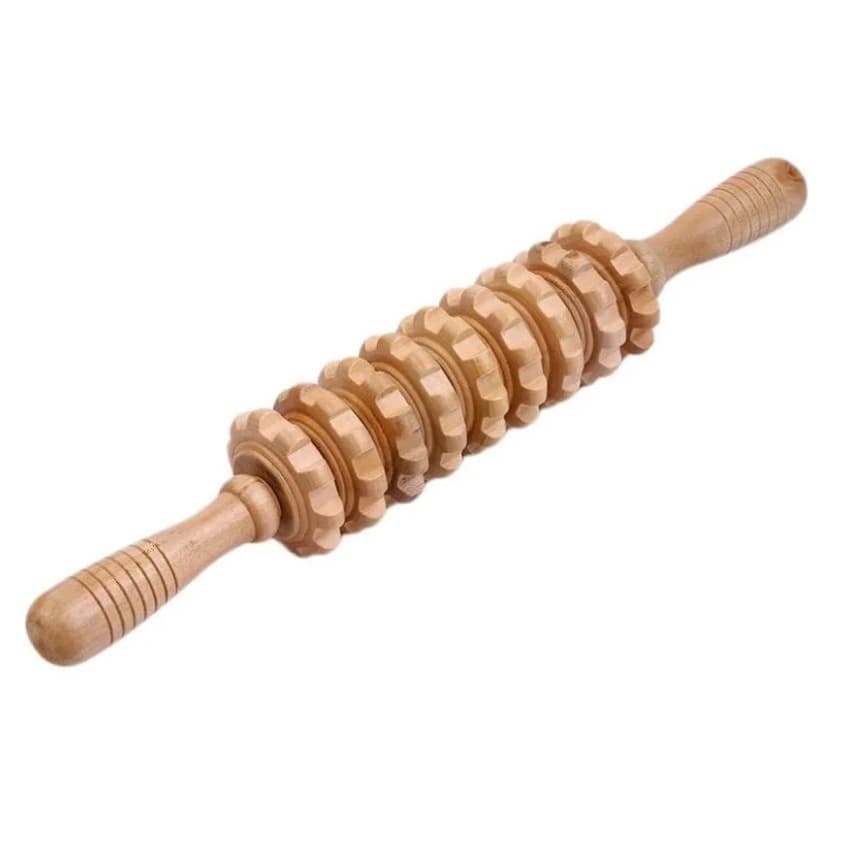 Massageador de Bambu - Rolo de Madeira - Vara Thai Relaxante Muscular