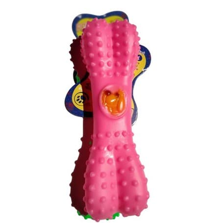 Mordedor Para Cachorro De Borracha Osso Sonoro Brinquedo 15cm, Brinquedos para Cachorros Caes Filhotes.