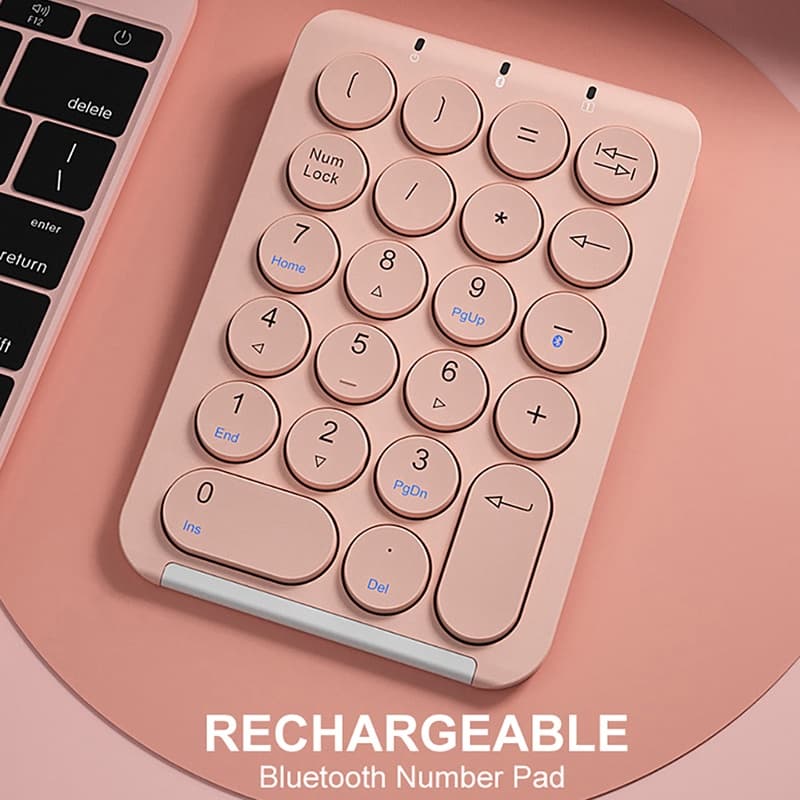 Jomaa Portable Number Pad 22 Teclas Teclado Numérico Bluetooth Sem Fio Recarregável Para i0s Windows M.c