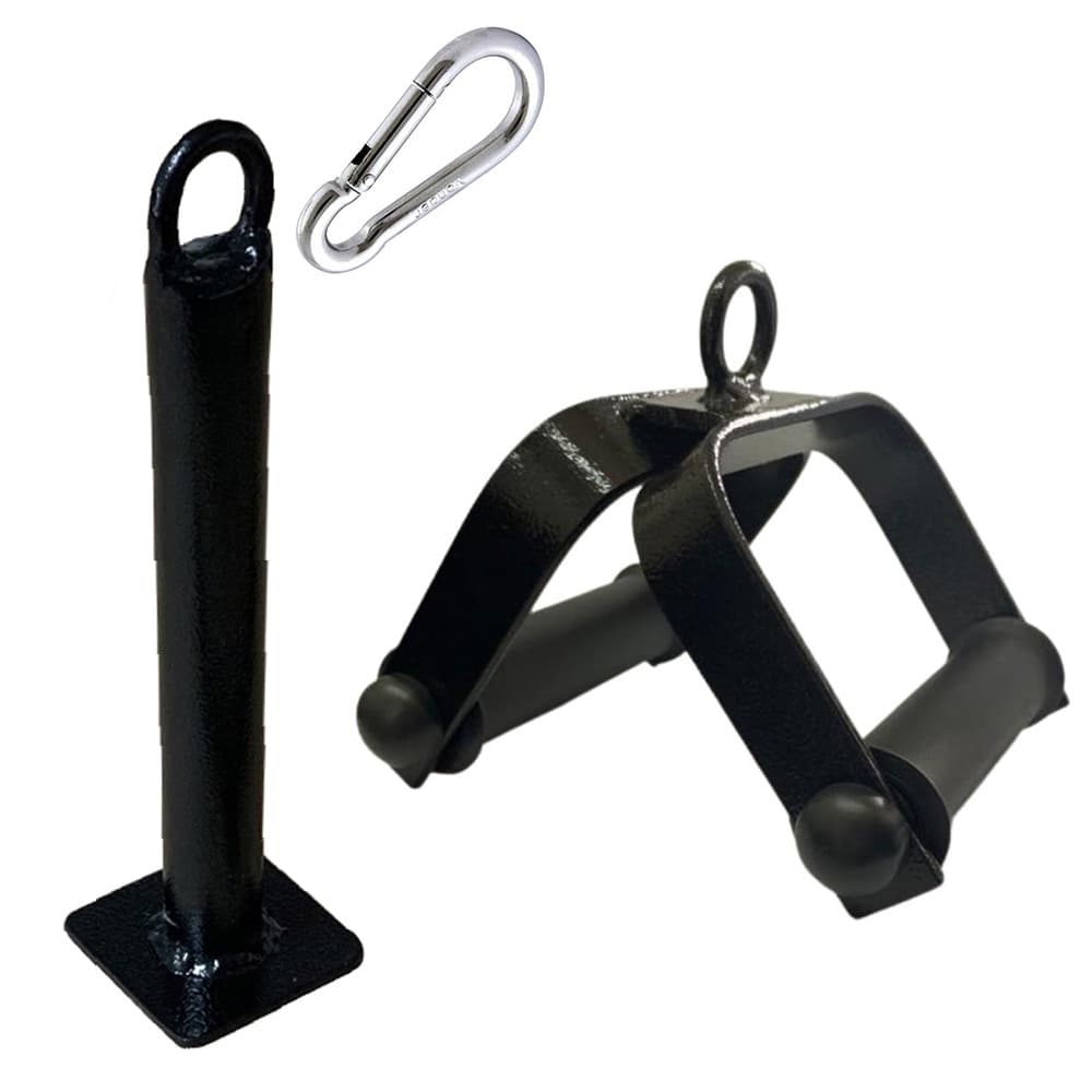Kit  Agachamento Sumô Triângulo Com Giro Com Mosquetão 8cm Treino Academia