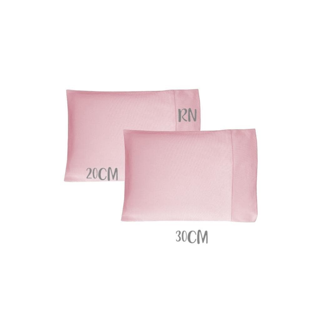 Kit 02 Fronhas Mini 20x30cm Bebê Malha 100% Algodão Rosa Arrumadinho Enxovais
