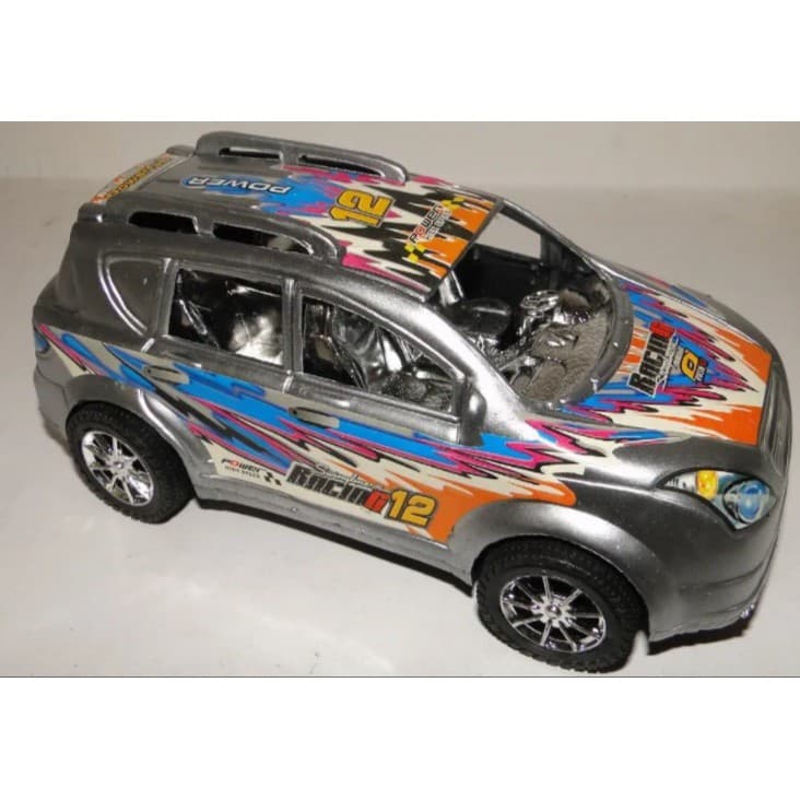 Carrinho De Corrida De Fricção Cor Prata - Racing
