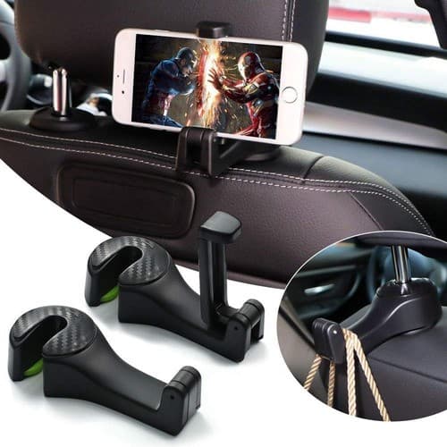 Kit com 2 Suporte Gancho Multiuso Carro Pra Celular Bolsa Sacola Roupa