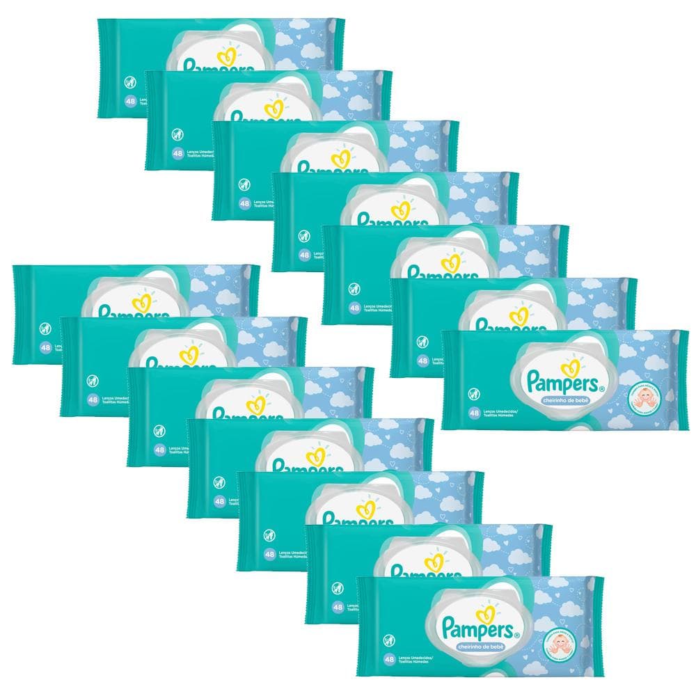 Kit Lenços Umedecidos Pampers Cheirinho de Bebê com 672 unidades